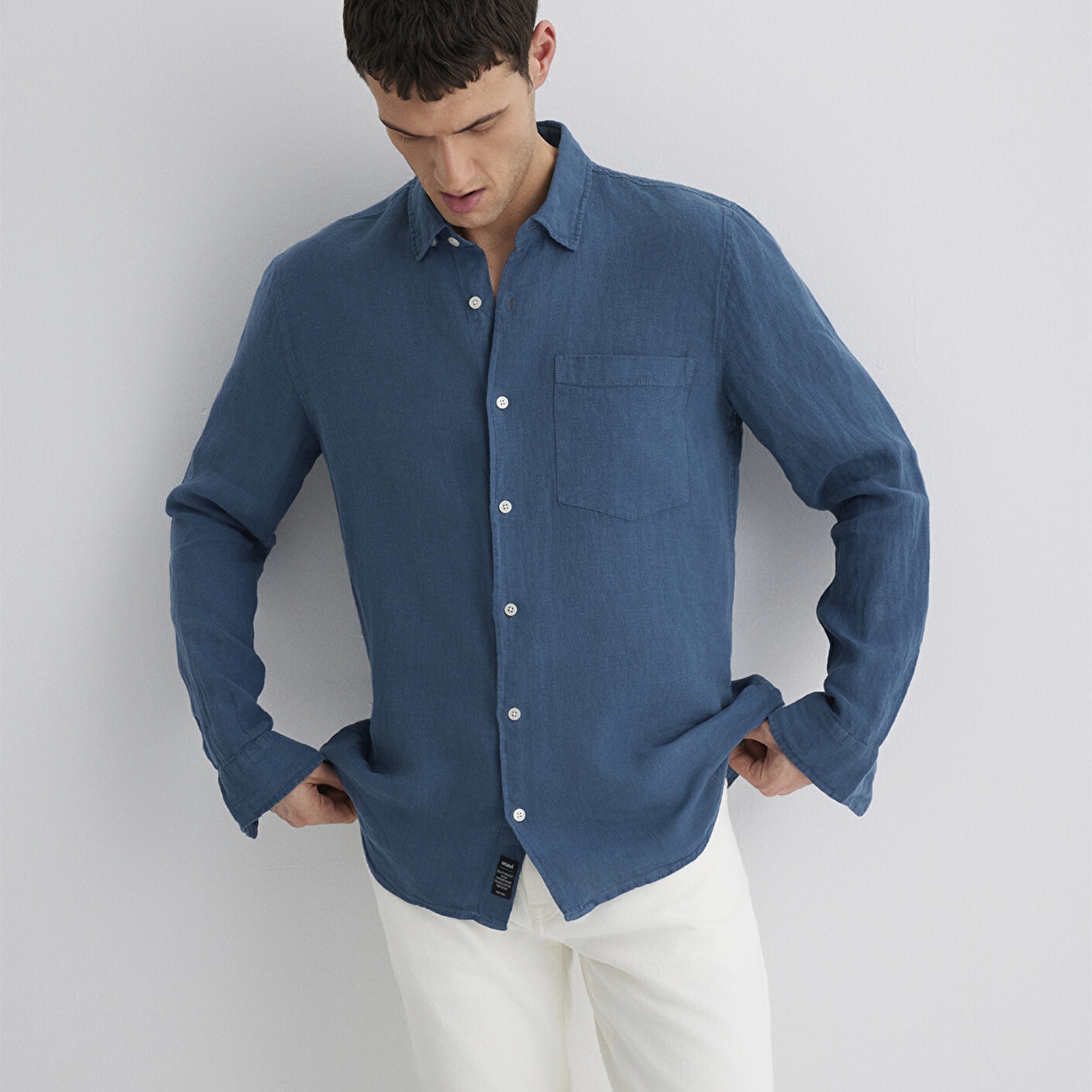 Mavi Mavi Keten Gömlek Regular Fit / Normal Kesim 0211472-89798