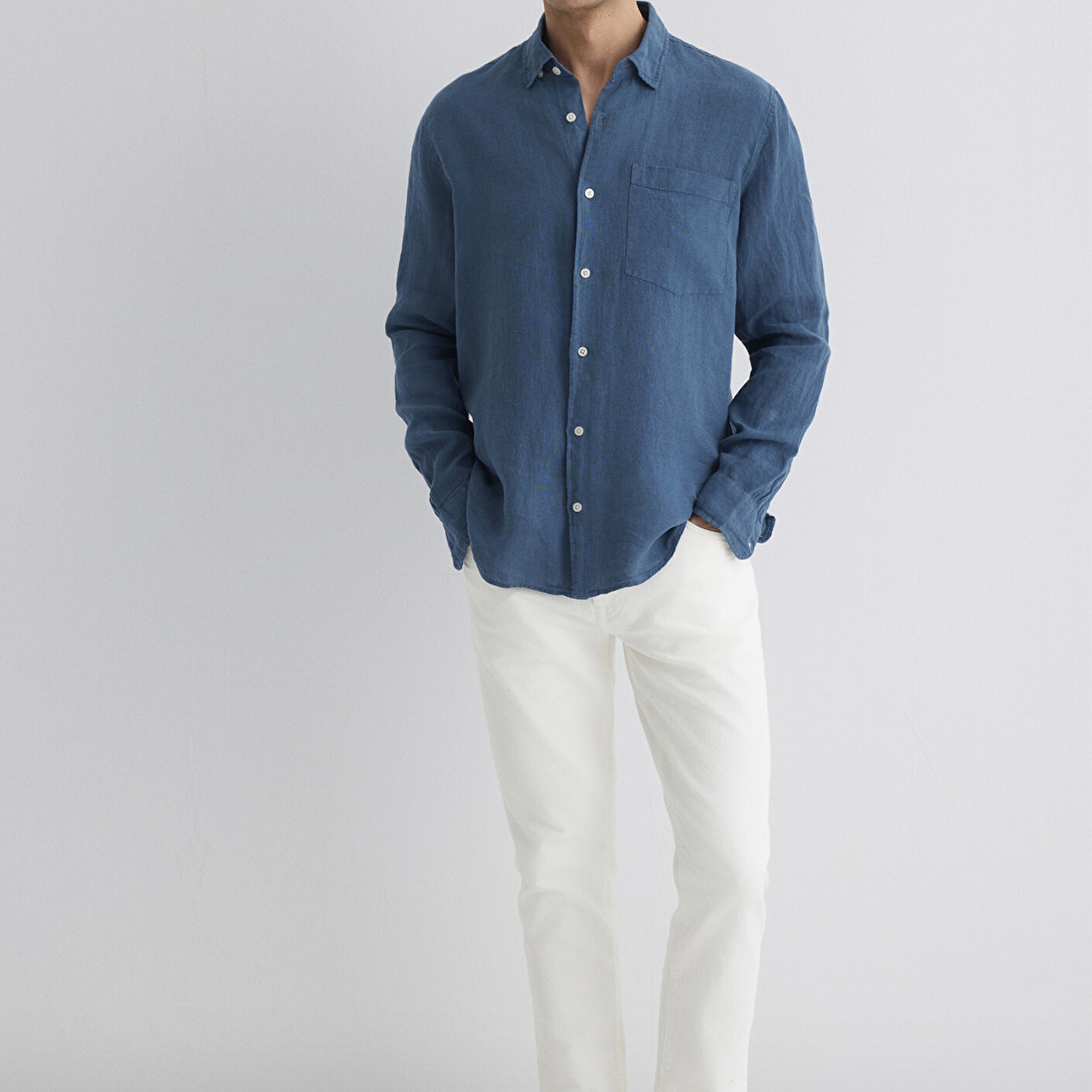 Mavi Mavi Keten Gömlek Regular Fit / Normal Kesim 0211472-89798