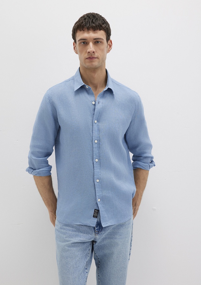  Mavi Mavi Keten Gömlek Slim Fit / Dar Kesim 0211466-70731