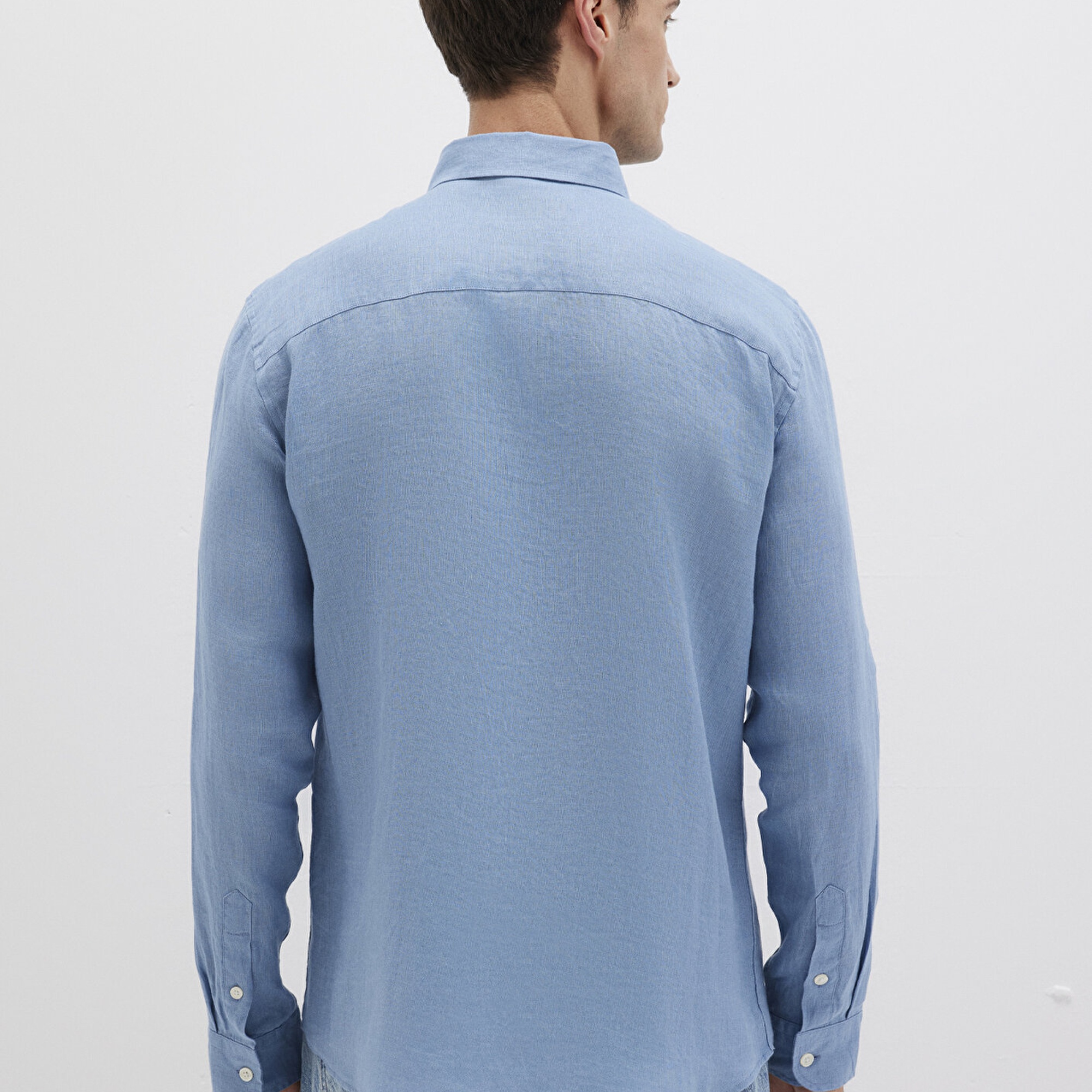 Mavi Mavi Keten Gömlek Slim Fit / Dar Kesim 0211466-70731