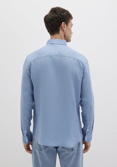  Mavi Mavi Keten Gömlek Slim Fit / Dar Kesim 0211466-70731