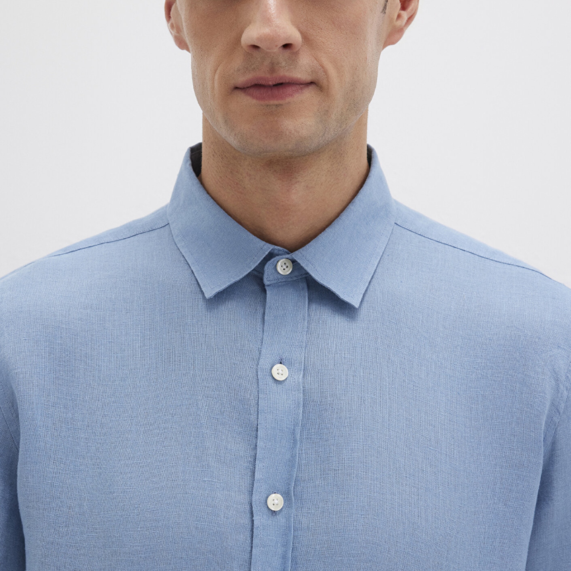 Mavi Mavi Keten Gömlek Slim Fit / Dar Kesim 0211466-70731