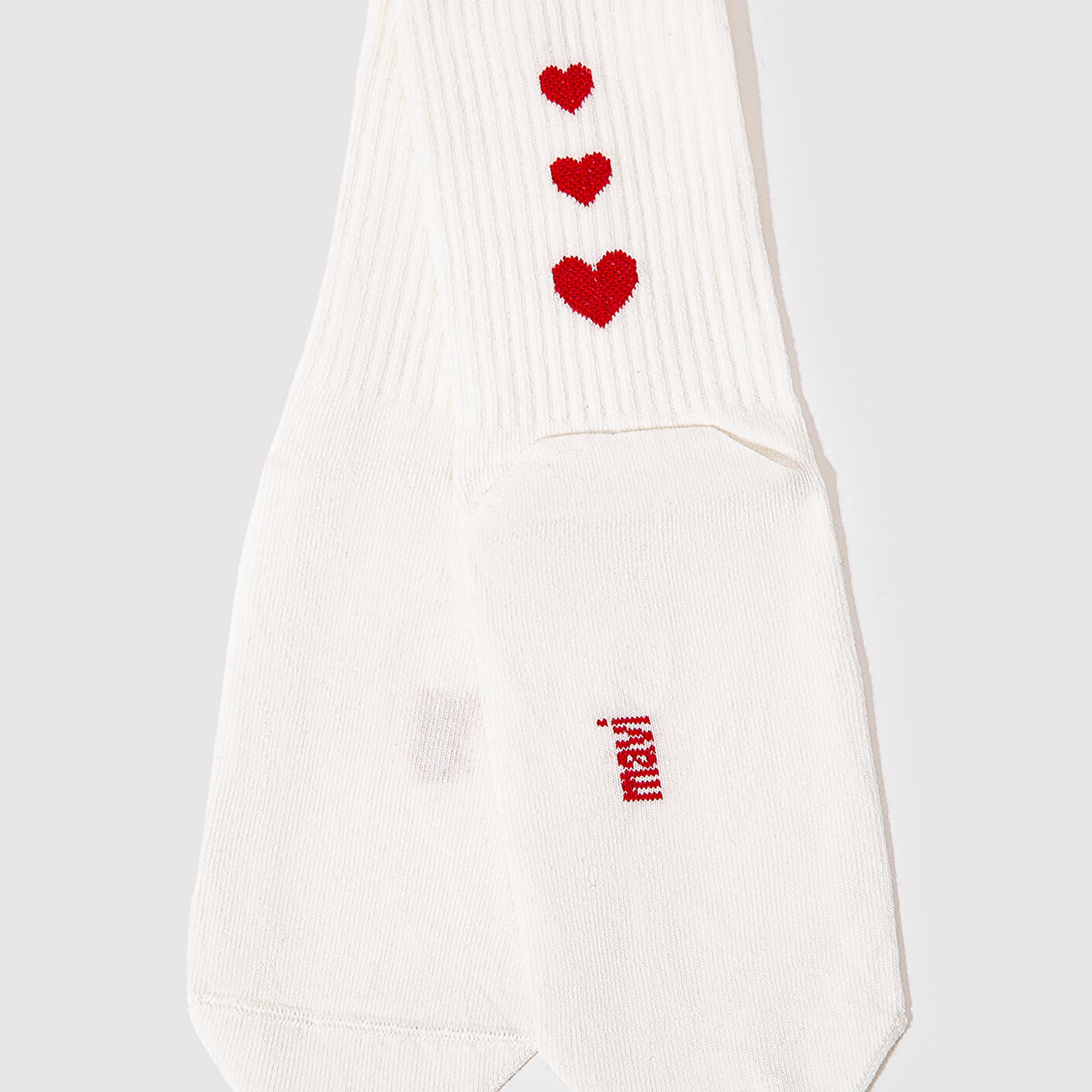 Mavi Kalp Detaylı Beyaz Soket Çorap 1913263-620