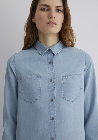  Mavi Liz Casual Açık Mavi Jean Elbise 130656-89576