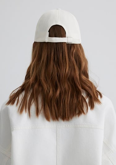  Mavi Kaplumbağa Nakışlı Ekru Şapka 1913011-28458