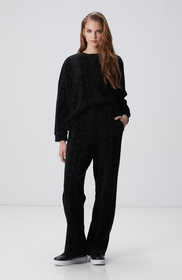  Network Kadın Siyah Baskılı Eşofman