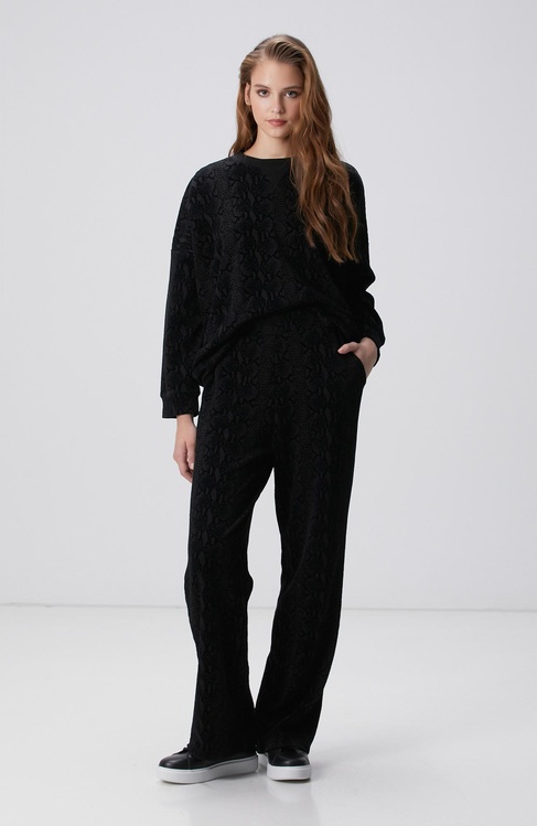  Network Kadın Siyah Baskılı Eşofman