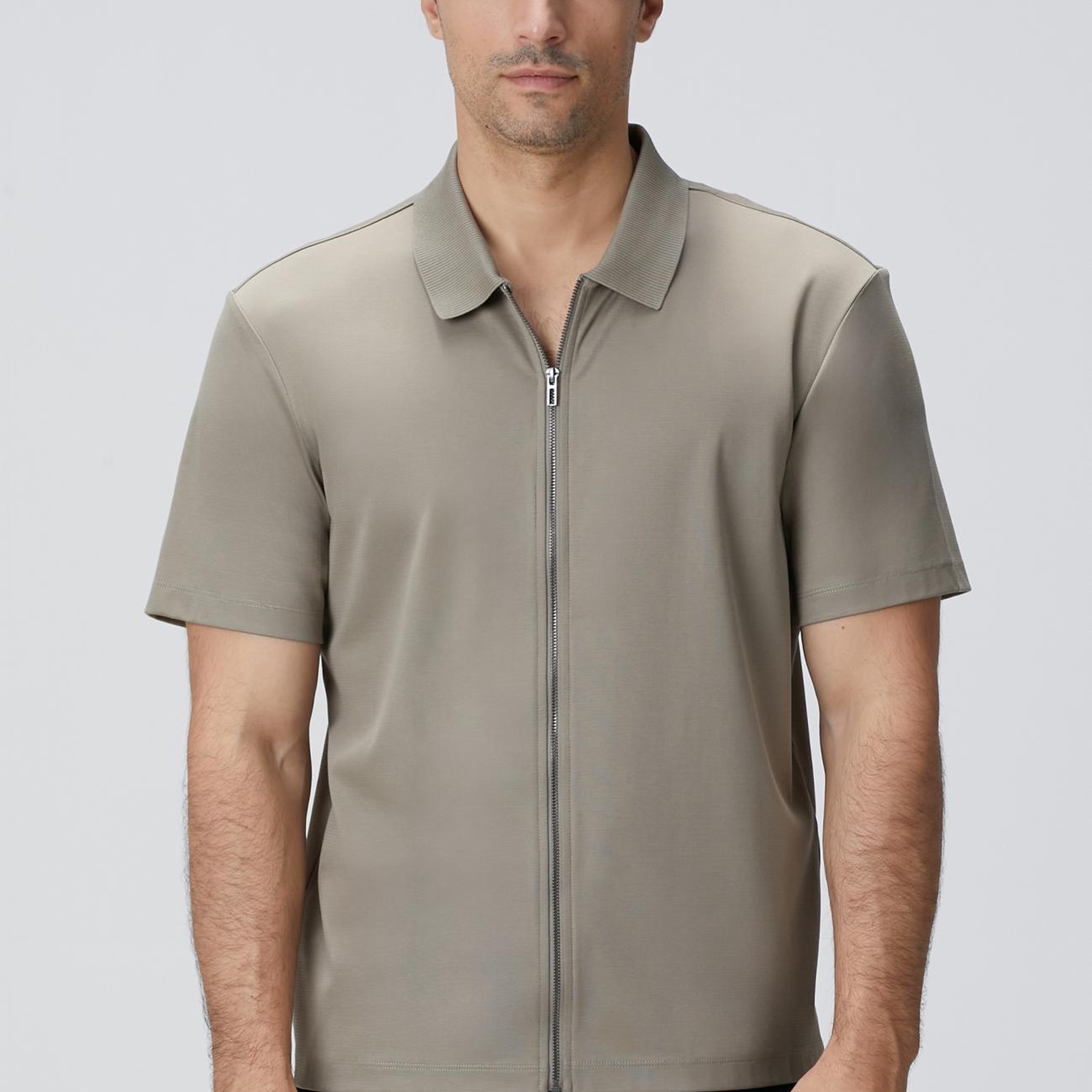 Network Erkek N-Tech Haki Fermuarlı Örme Gömlek