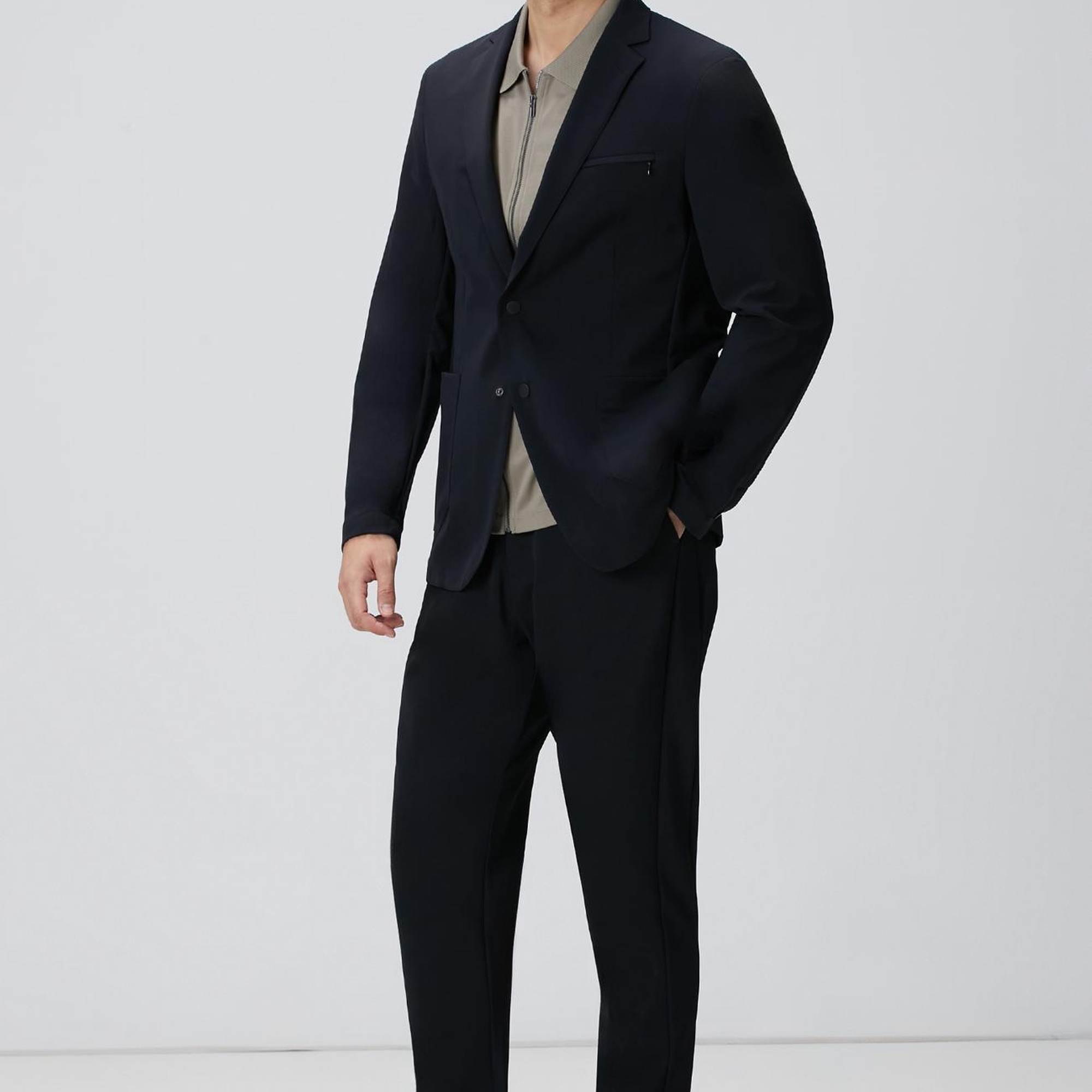 Network Erkek N-Tech Haki Fermuarlı Örme Gömlek