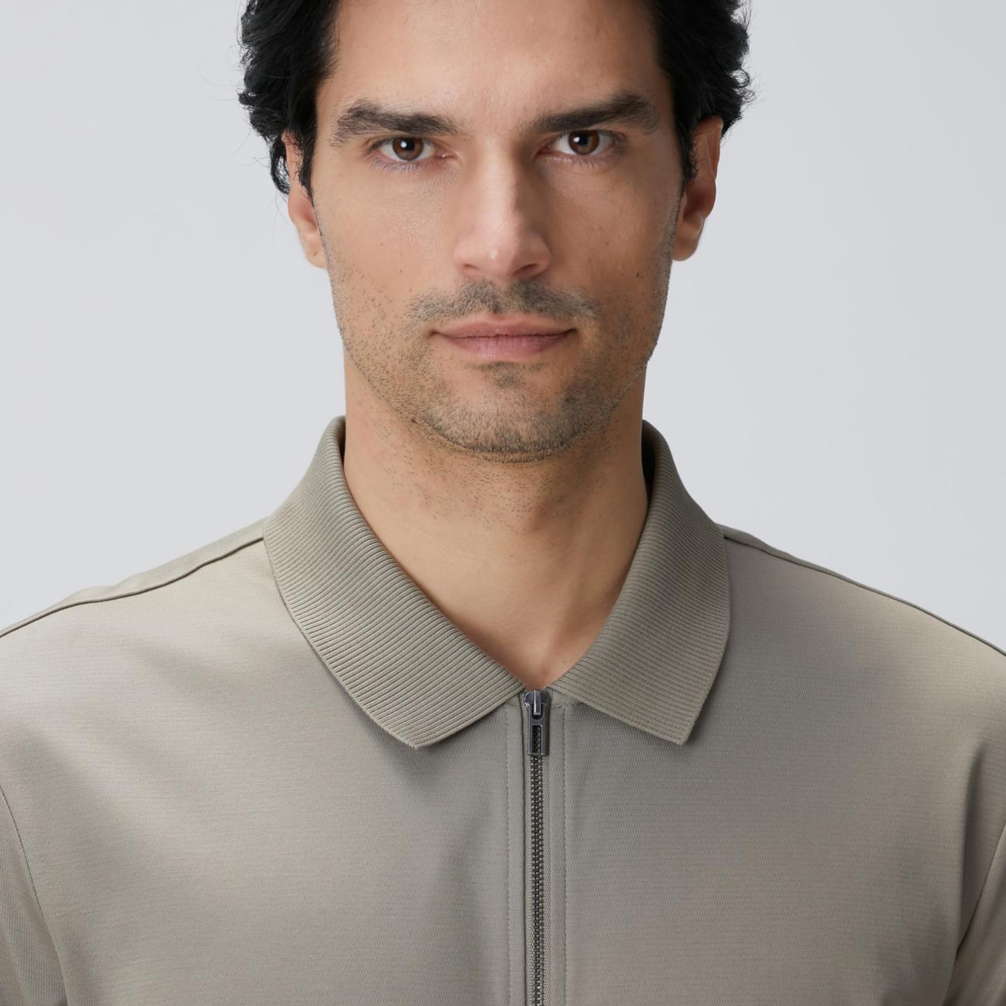 Network Erkek N-Tech Haki Fermuarlı Örme Gömlek