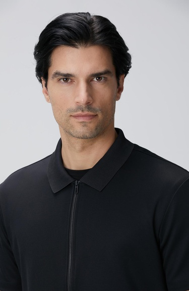  Network Erkek Siyah N-Tech Fermuarlı Örme Gömlek