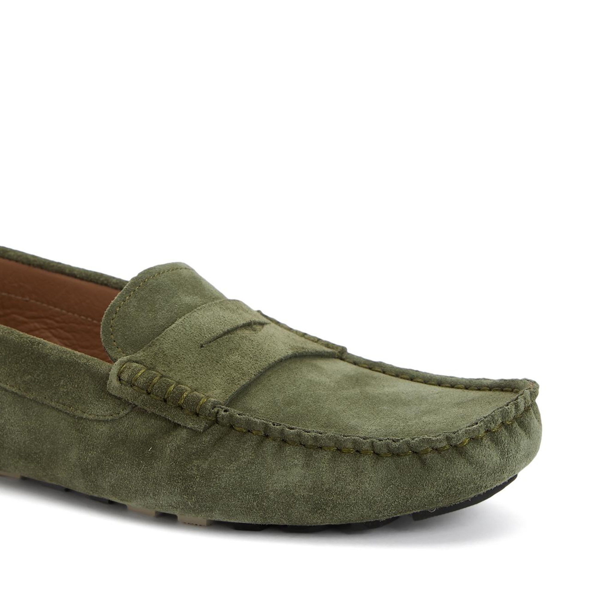 Divarese Erkek Açık Haki Süet Loafer