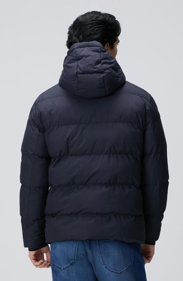  Network Erkek Lacivert Kapüşonlu Puffer Mont