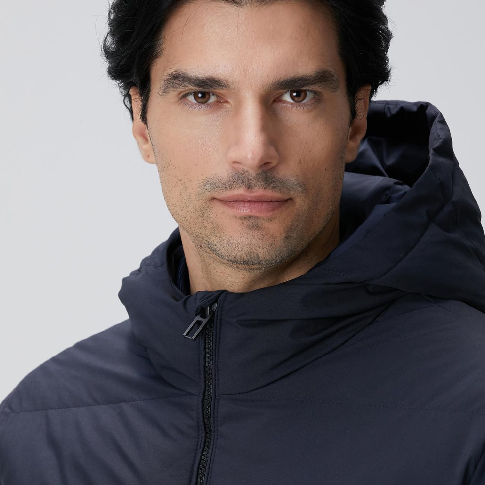 Network Erkek Lacivert Kapüşonlu Puffer Mont