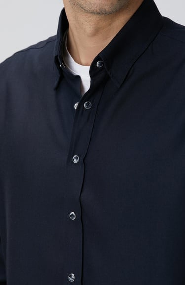  Network Erkek Koyu Lacivert Çıtçıtlı Gömlek