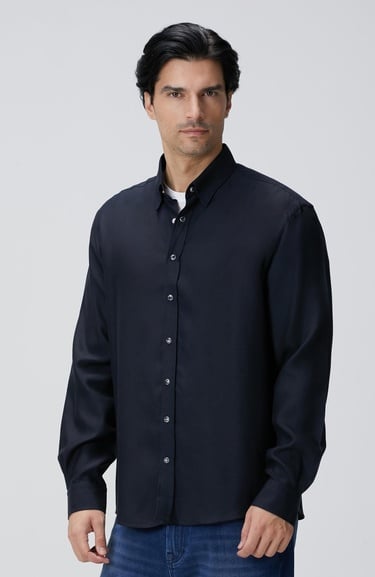  Network Erkek Koyu Lacivert Çıtçıtlı Gömlek