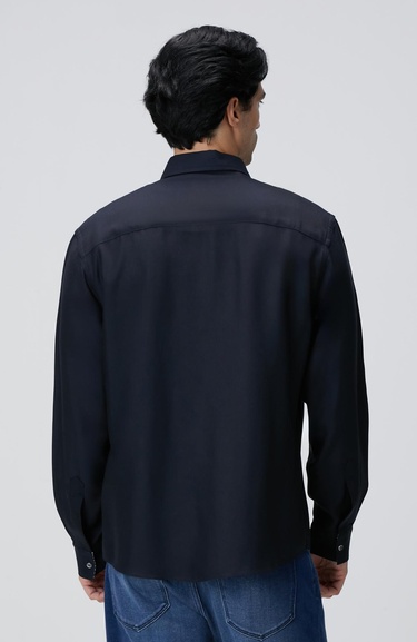  Network Erkek Koyu Lacivert Çıtçıtlı Gömlek