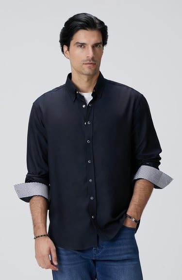  Network Erkek Koyu Lacivert Çıtçıtlı Gömlek