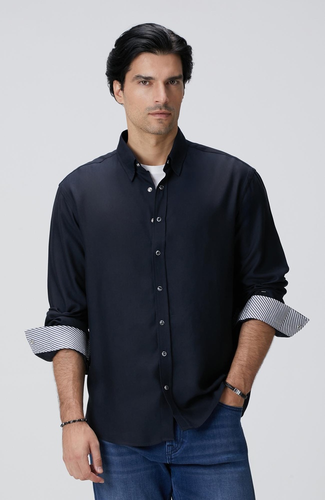 Network Erkek Koyu Lacivert Çıtçıtlı Gömlek