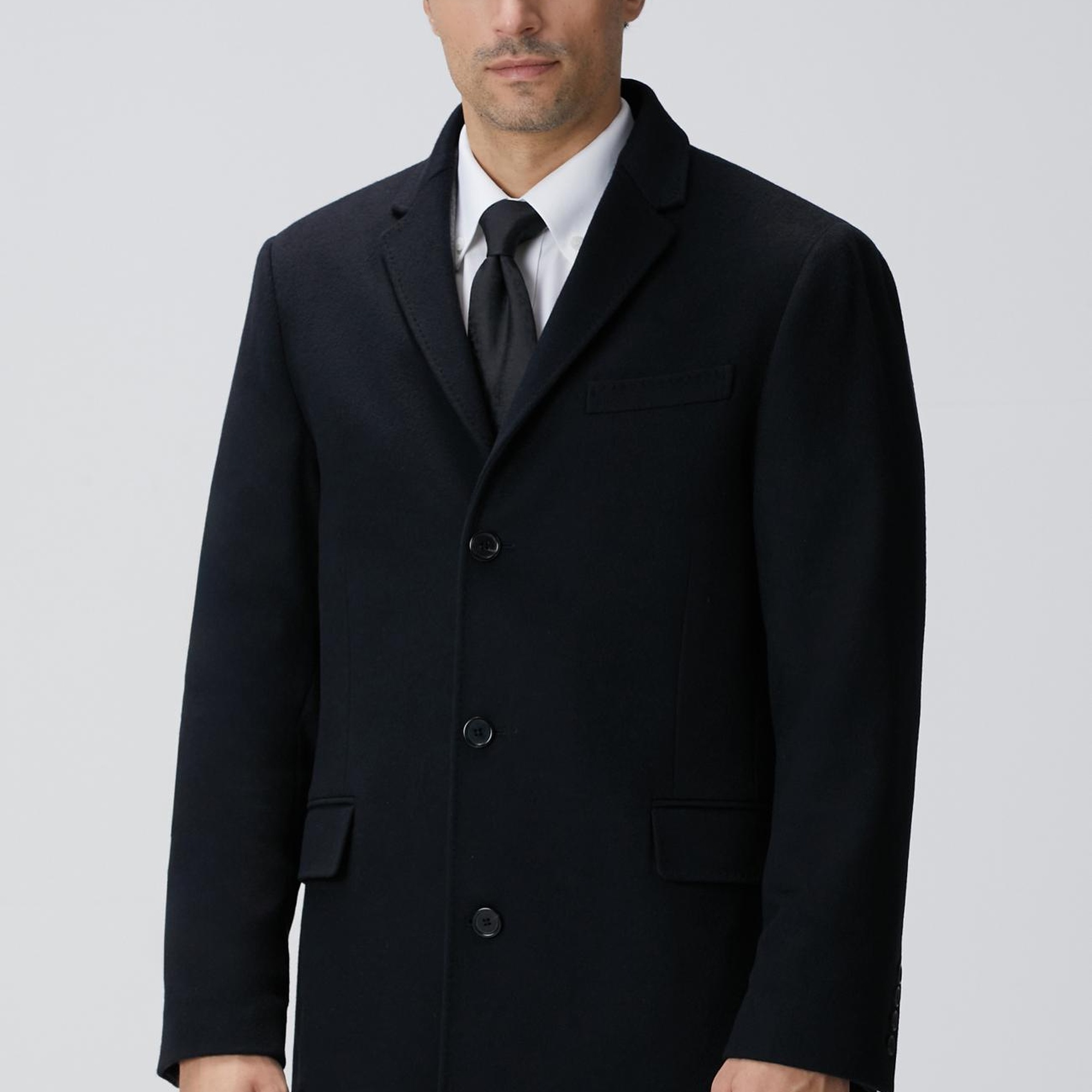 Network Erkek Limited Siyah Kaşmir Palto