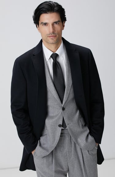  Network Erkek Limited Siyah Kaşmir Palto