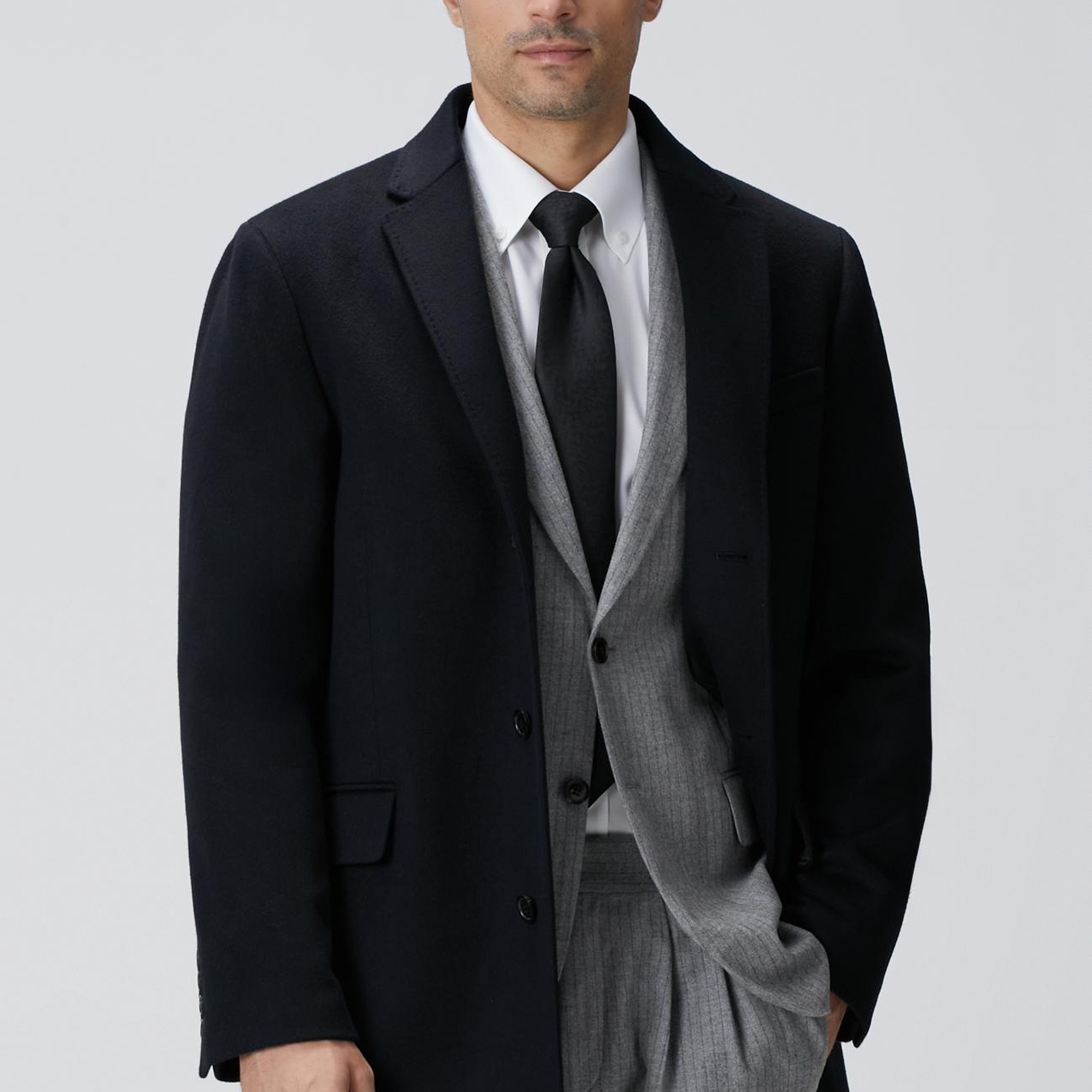 Network Erkek Limited Siyah Kaşmir Palto