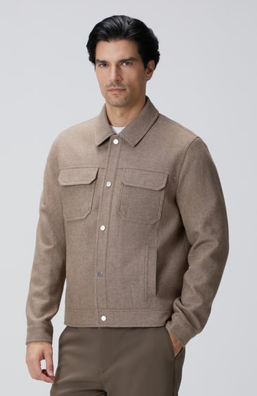  Network Erkek Bej Yün Karışımlı Mont