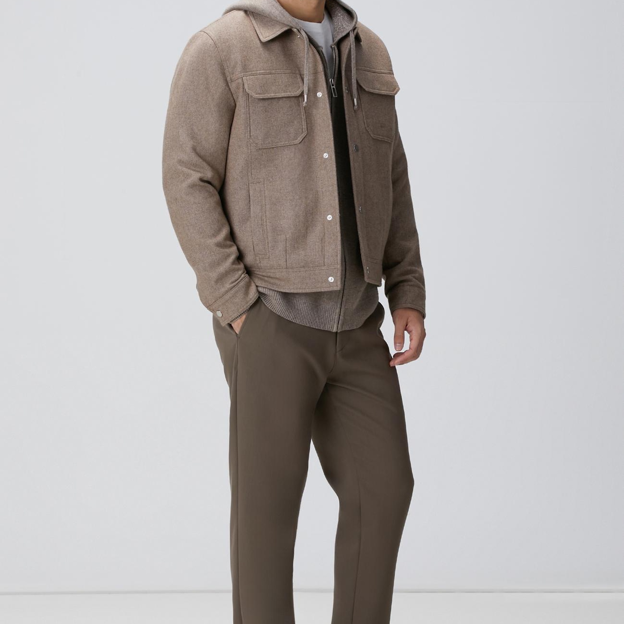 Network Erkek Bej Yün Karışımlı Mont