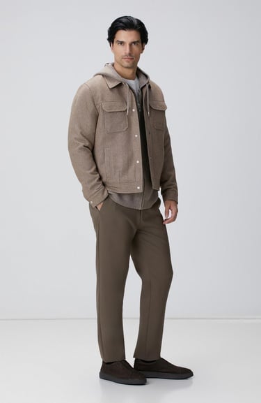  Network Erkek Bej Yün Karışımlı Mont