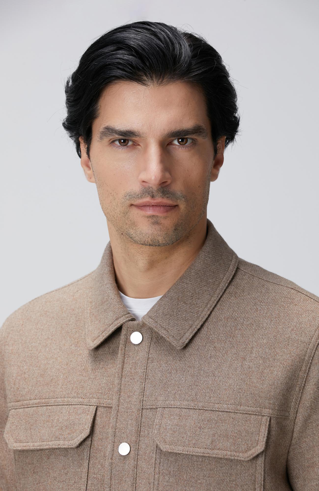 Network Erkek Bej Yün Karışımlı Mont