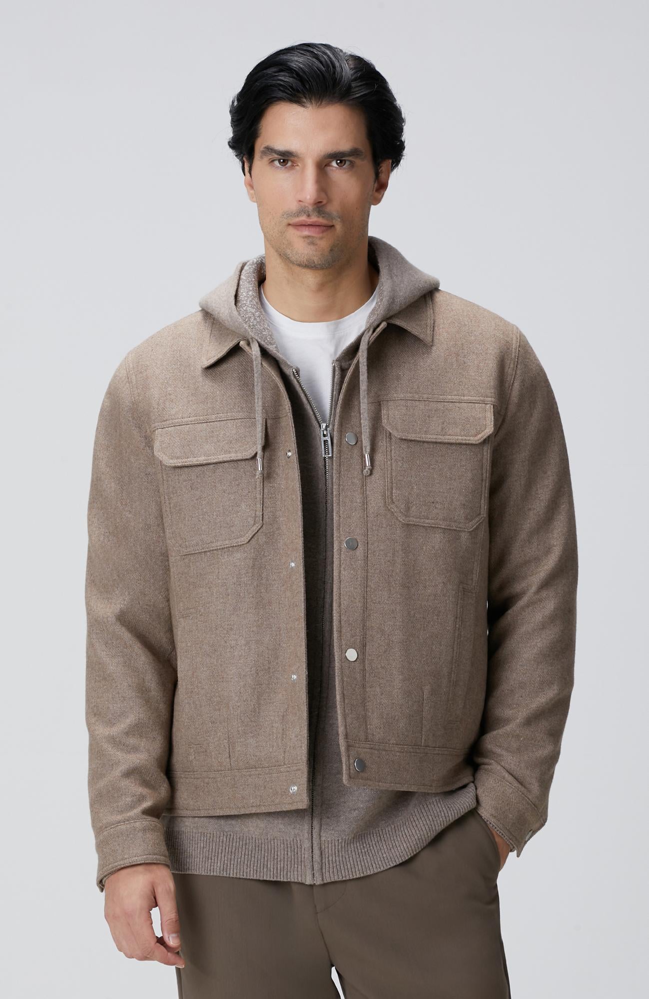  Network Erkek Bej Yün Karışımlı Mont