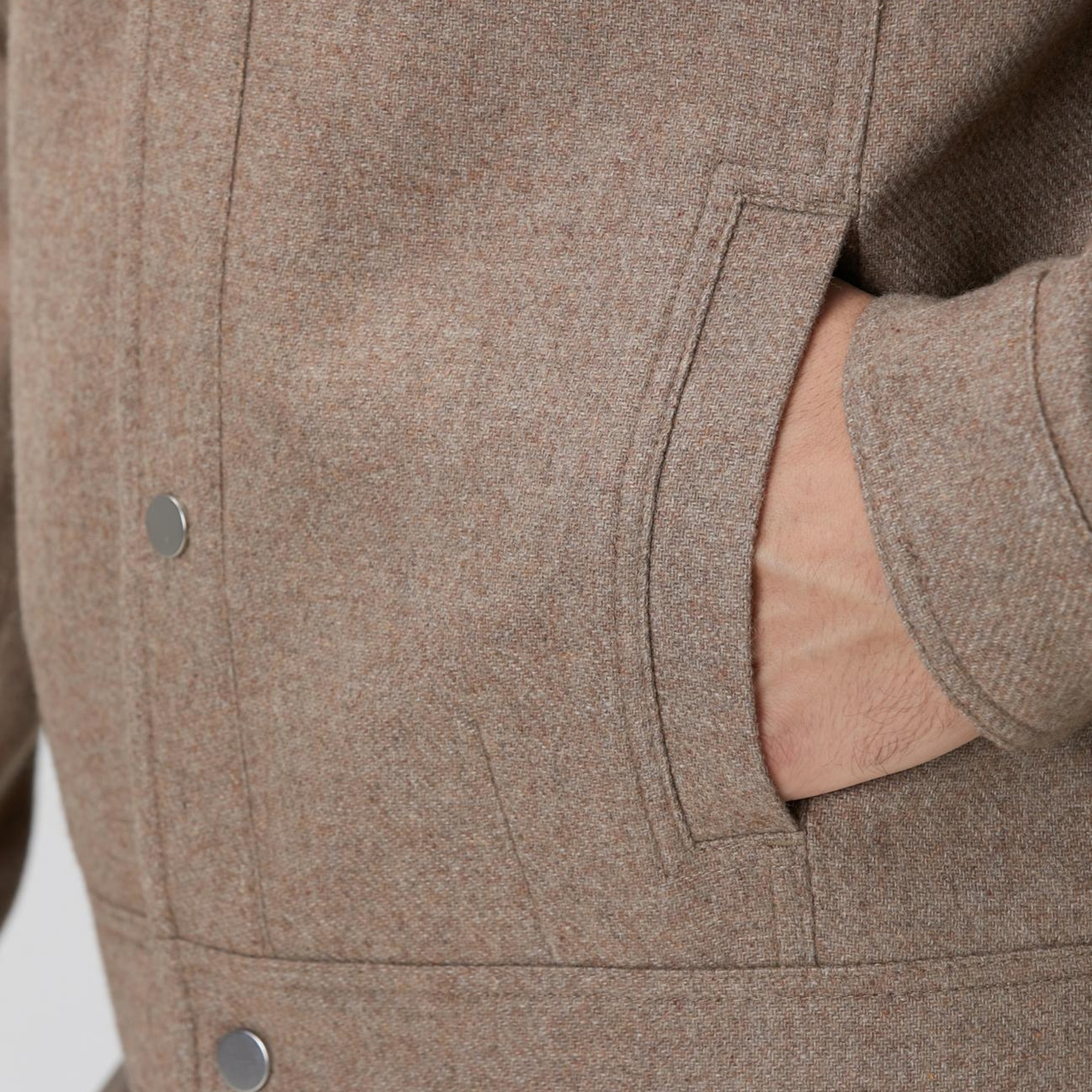 Network Erkek Bej Yün Karışımlı Mont