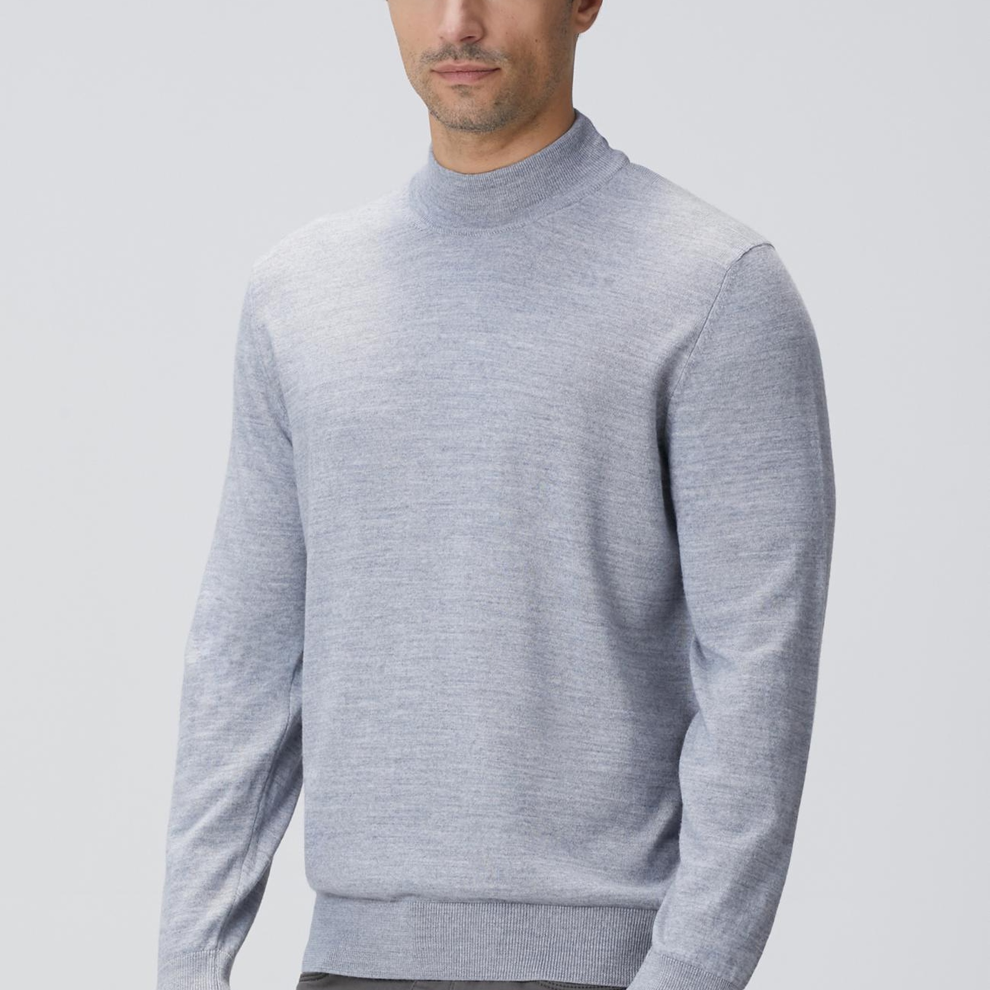 Network Erkek Gri Melanj Yün Karışımlı Kazak