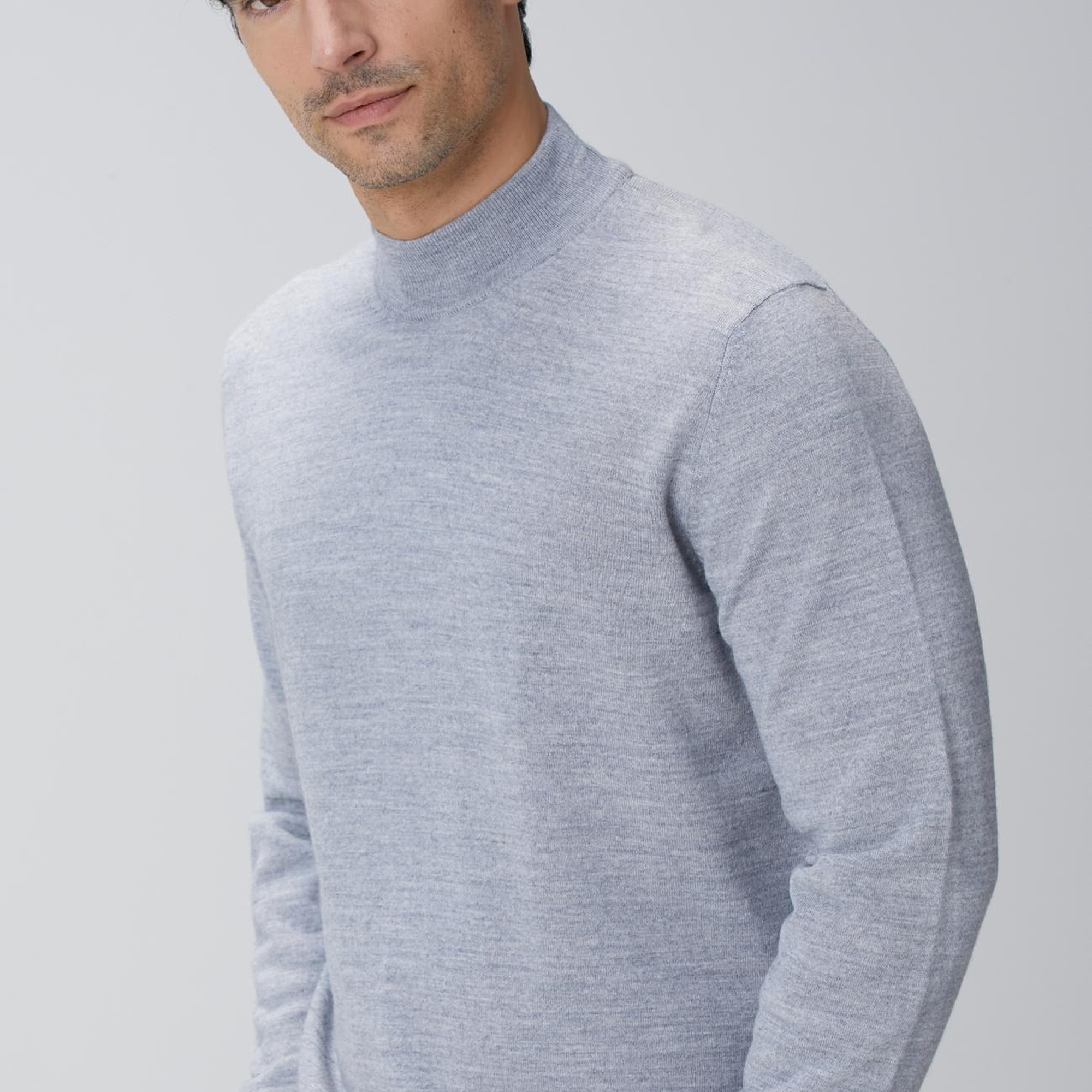 Network Erkek Gri Melanj Yün Karışımlı Kazak