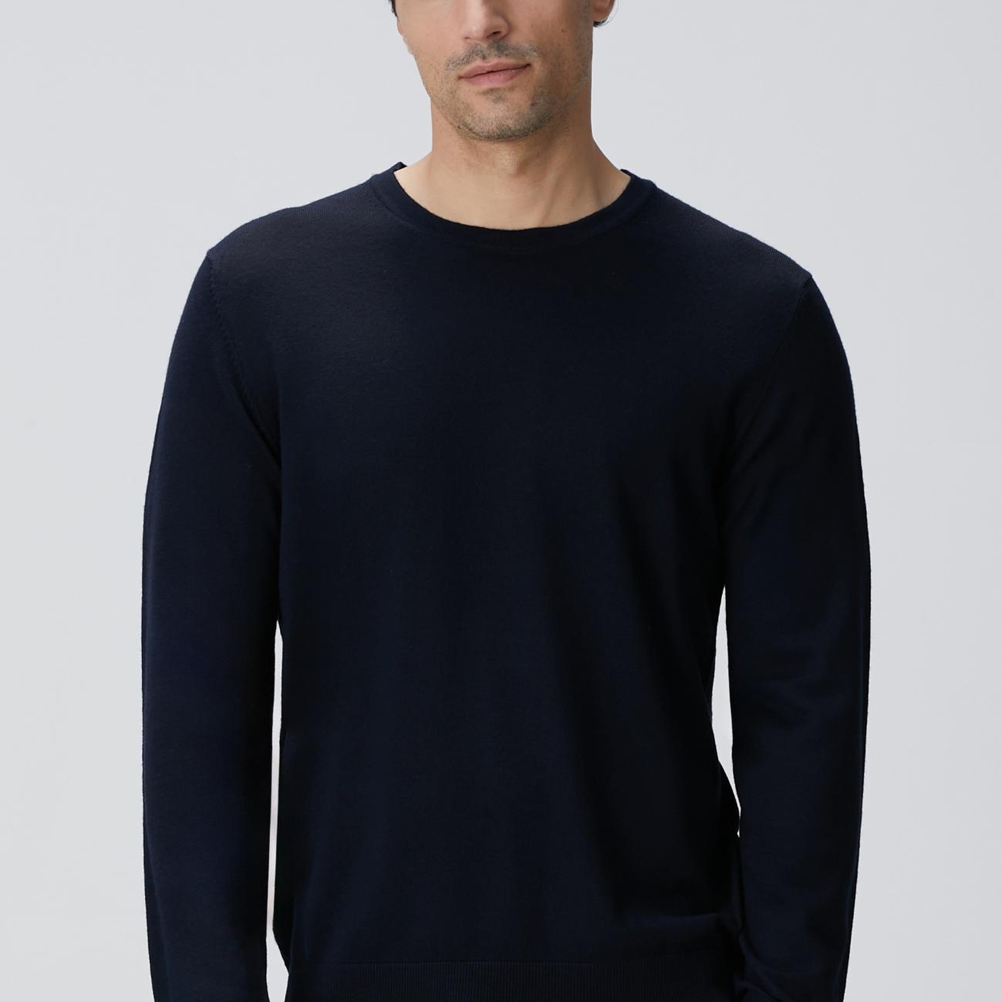 Network Erkek Lacivert Yün Karışımlı Triko Kazak