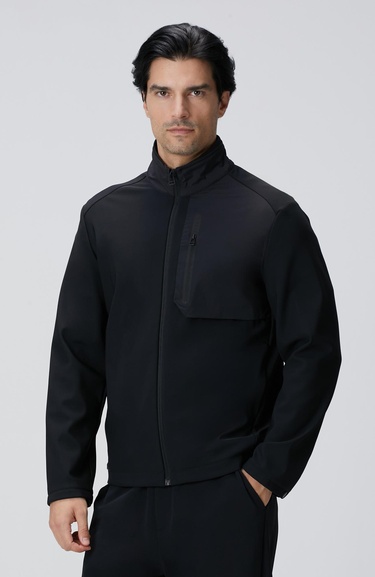  Network Erkek Siyah N-Tech Göğüste Cep Detaylı Mont