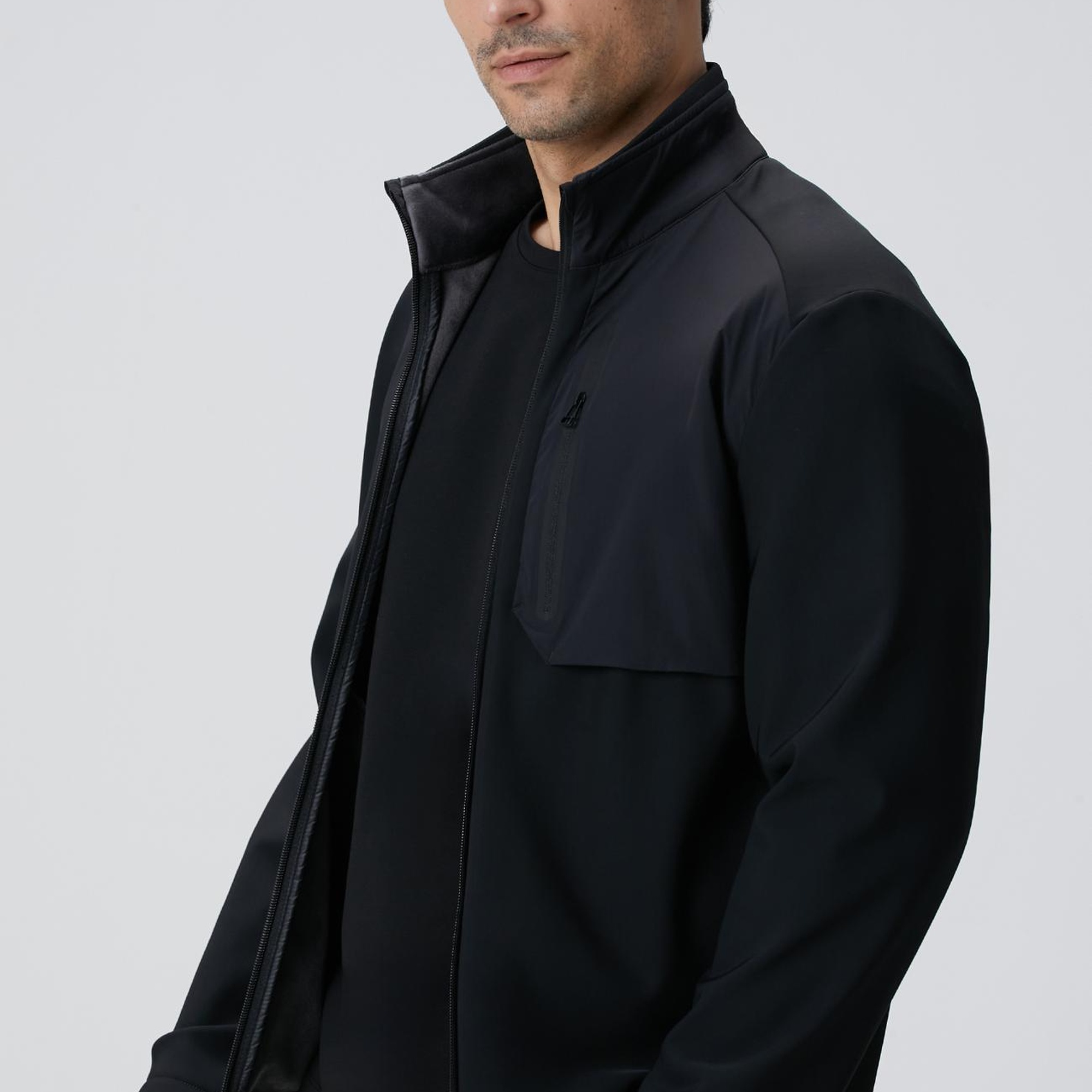 Network Erkek Siyah N-Tech Göğüste Cep Detaylı Mont