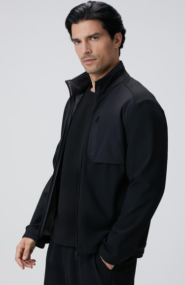  Network Erkek Siyah N-Tech Göğüste Cep Detaylı Mont