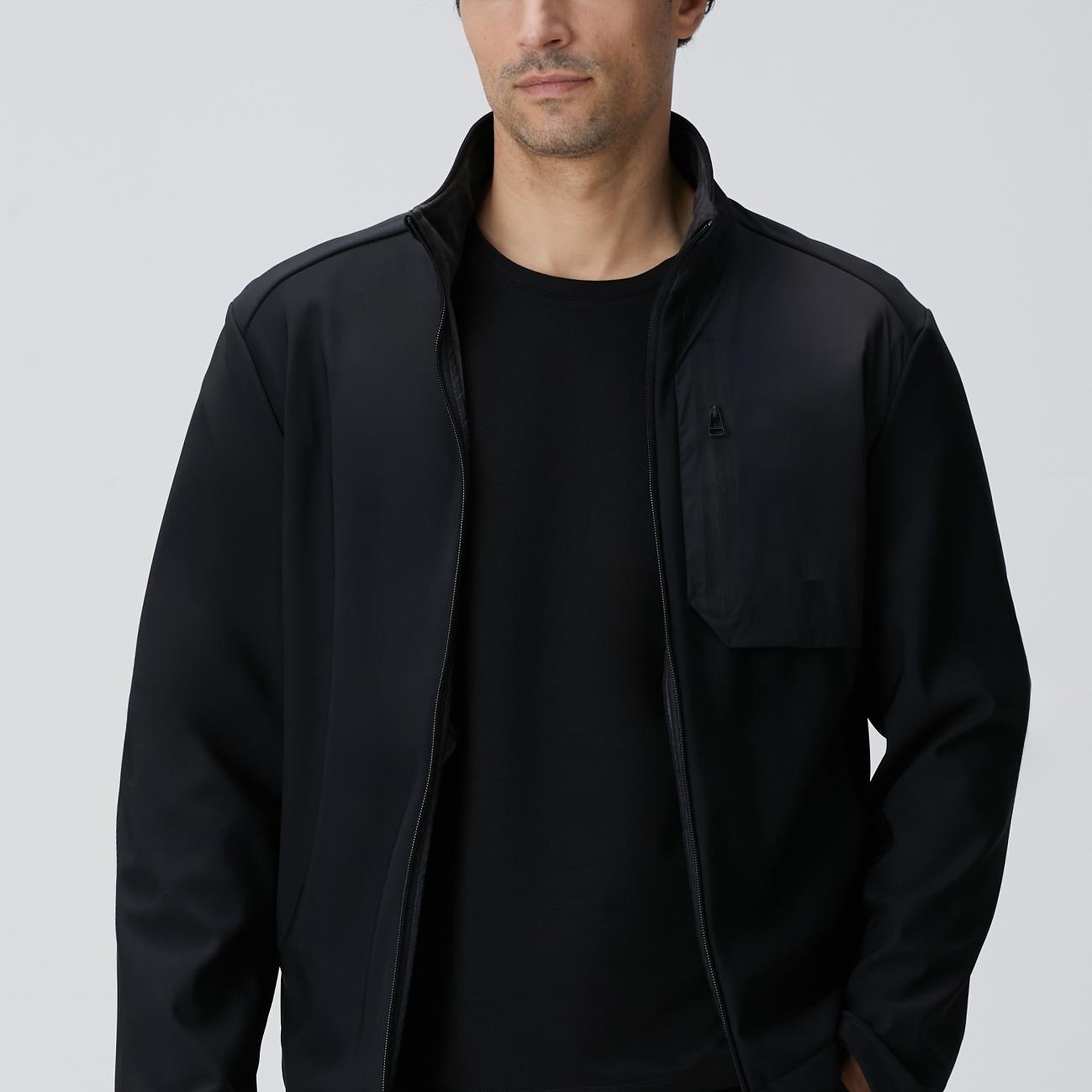 Network Erkek Siyah N-Tech Göğüste Cep Detaylı Mont