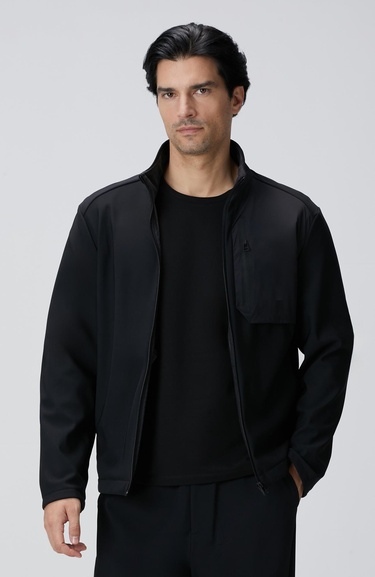  Network Erkek Siyah N-Tech Göğüste Cep Detaylı Mont