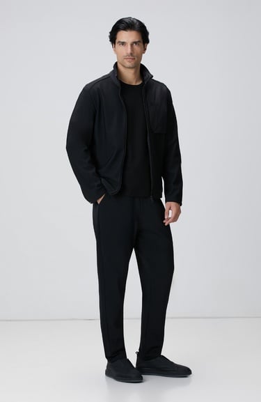  Network Erkek Siyah N-Tech Göğüste Cep Detaylı Mont