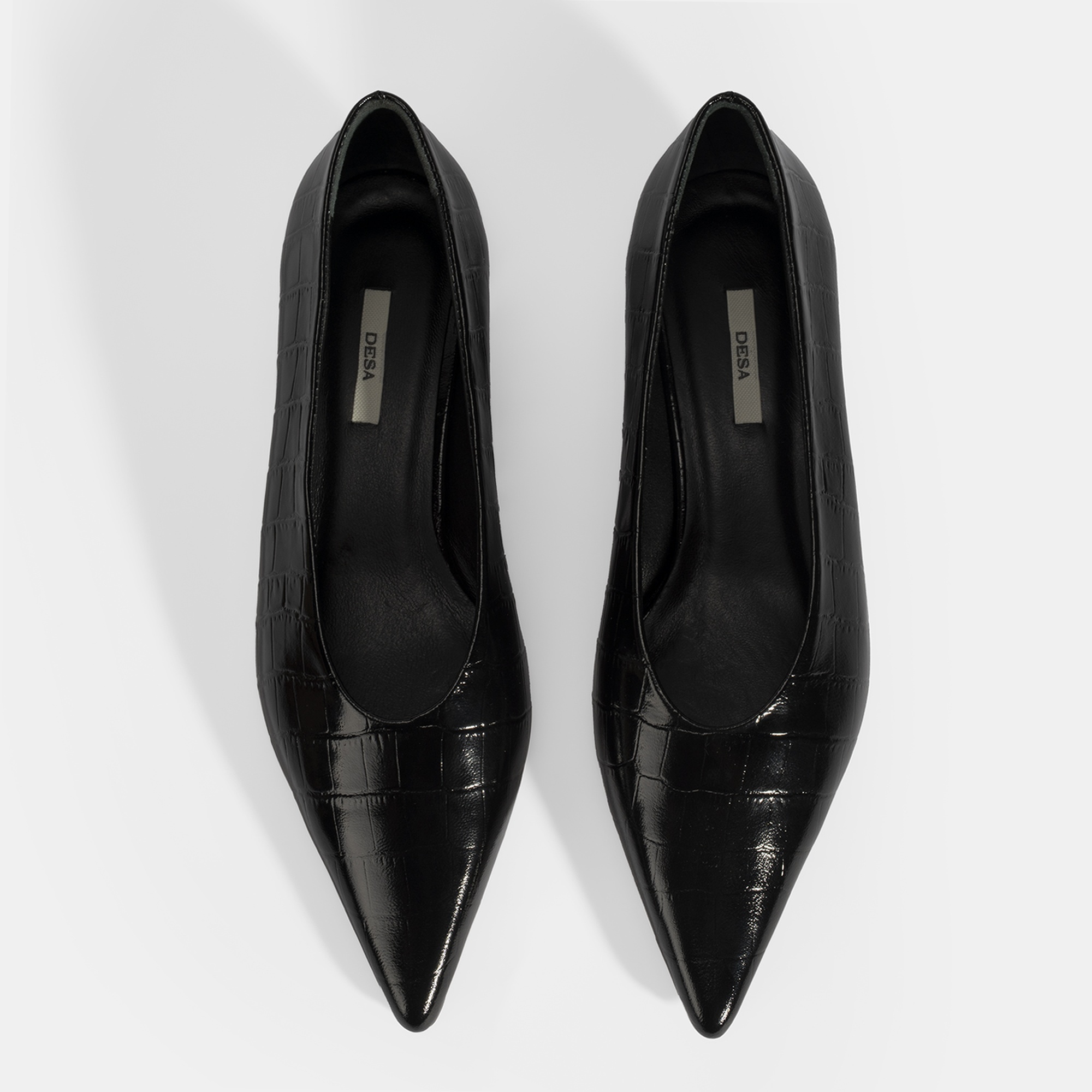 Kadın Siyah Kroko Baskılı Topuklu Ayakkabı