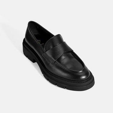  Kadın Siyah Deri Loafer