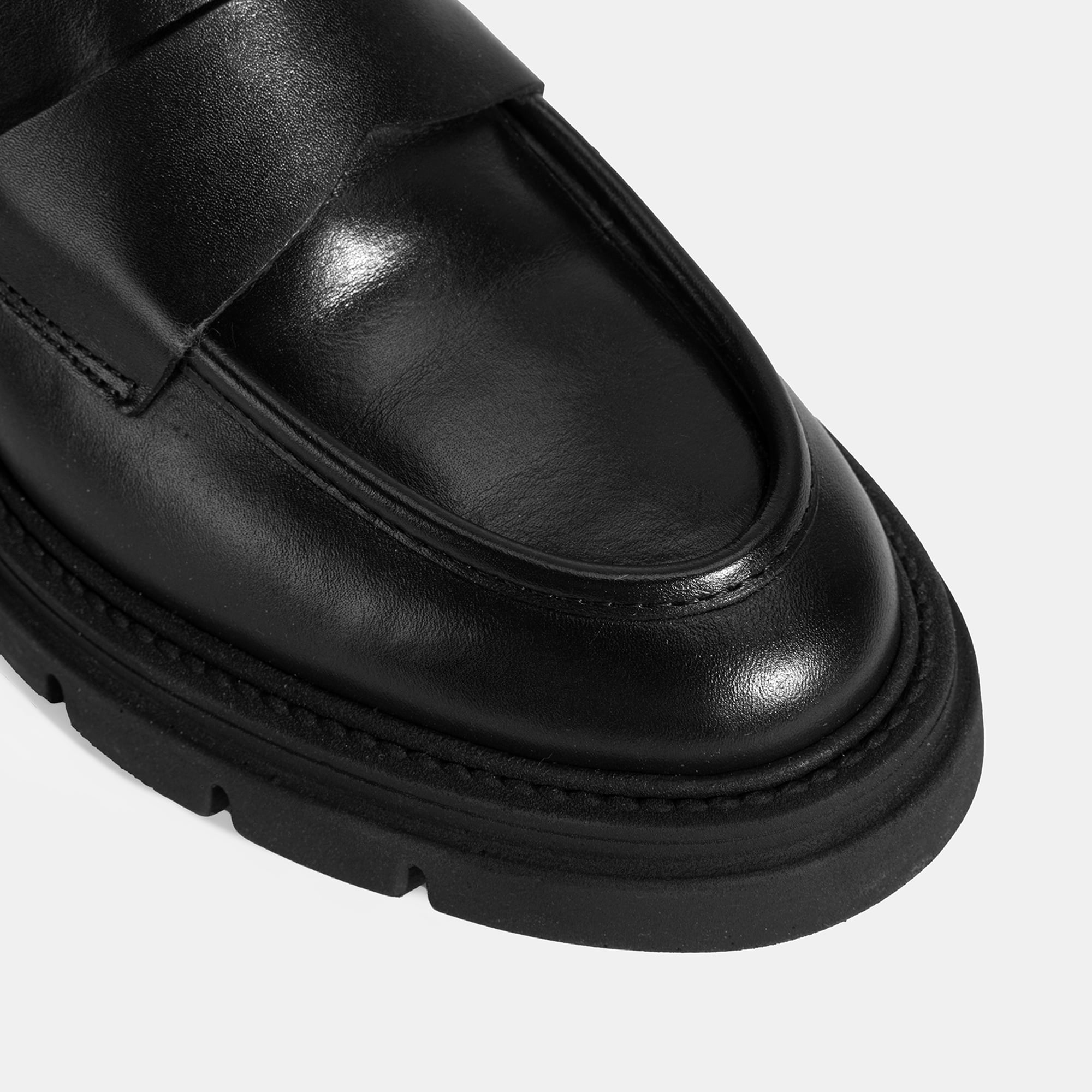 Kadın Siyah Deri Loafer