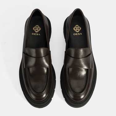  Kadın Kahve Deri Loafer