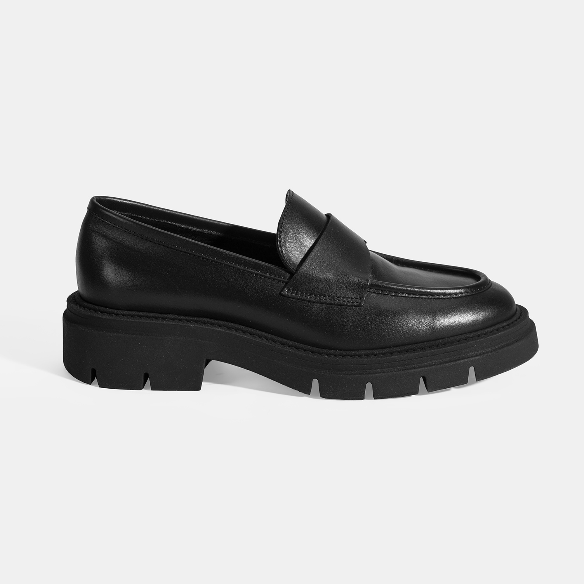 Kadın Siyah Deri Loafer