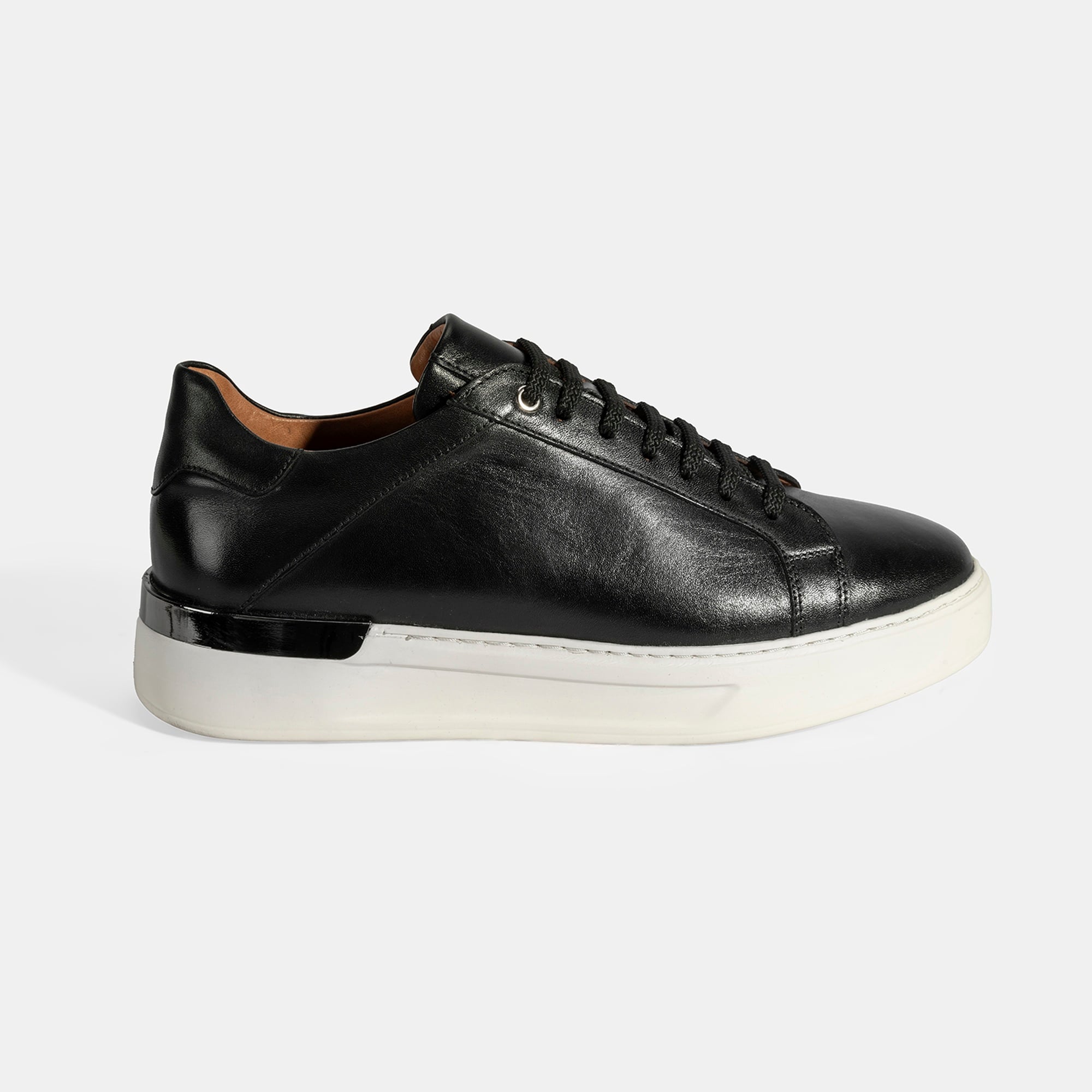 Erkek Siyah Bağcıklı Deri Günlük Ayakkabı