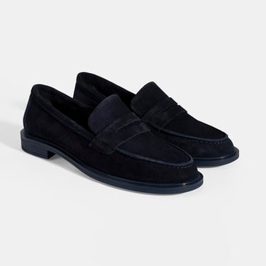  Kadın Lacivert Süet Loafer