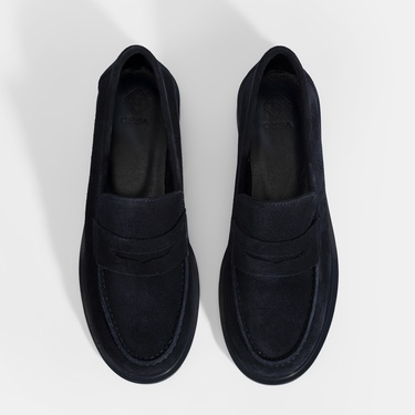  Kadın Lacivert Süet Loafer