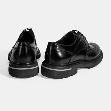  Erkek Siyah Bağcıklı Klasik Deri Ayakkabı